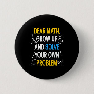 Lustige Mathe-Zitate für Mädchen, Jungen, Teenager Button