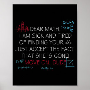 Lustige Mathe-Zitate Liebe Mathe Zieh Weiter Alter Poster