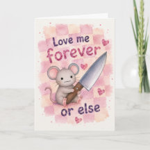 Lustige Maus Liebe mich für immer Grußkarte