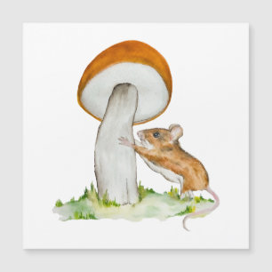 Lustige Maus mit wildem Pilz Magnetkarte