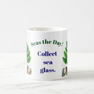 Lustige "Meere der Tag! Sammeln Sie Seeglas." Baum Kaffeetasse