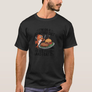 Lustige Meeresfrüchte-Diät Humor Grafik T-Shirt