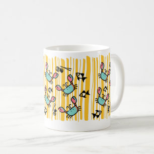 Lustige Meeresfrüchte Krabben Fisch  Kaffeetasse