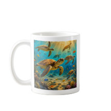 Lustige Meeresschildkröten Kaffeetasse