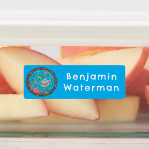 Lustige Meerestiere Cartoon personalisiert Etiketten