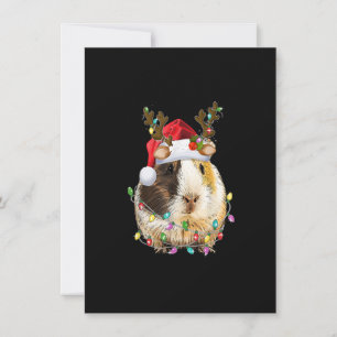 Lustige Meerschweinchen-Weihnachtsmannmütze Rentie Einladung