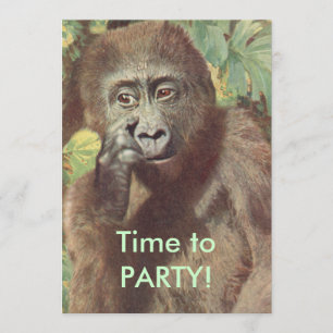 Lustige Meh-Gorilla-Party-Einladungen Einladung