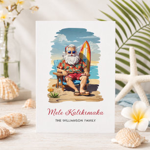 Lustige Mele Kalikimaka Weihnachtskarte mit Santa- Feiertagspostkarte