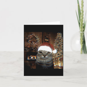 Lustige Meme-Katze macht ein Selfie Weihnachten Xm Karte
