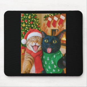 Lustige Meme-Katze macht ein Selfie Weihnachten Xm Mousepad