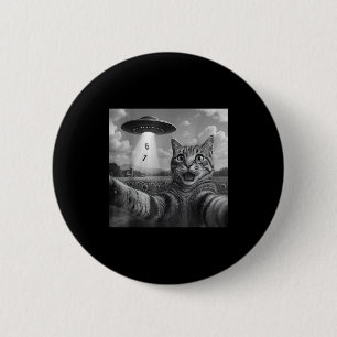 Lustige Meme-Katze Selfie Sechs Sieben Retro-Katze Button