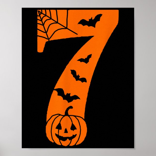 Lustige Meme-Spruch Nr. 7 6 7 Sechs Sieben Hallowe Poster (Vorne)