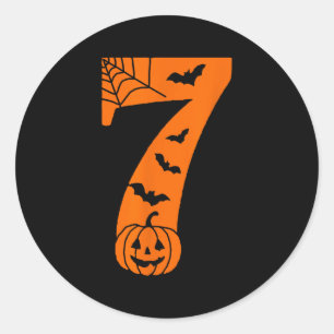 Lustige Meme-Spruch Nummer 7 Halloween 6 7 Sechs S Runder Aufkleber