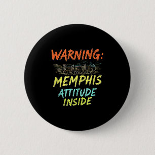 Lustige Memphis Tennessee Nacht Skyline Vintage Ta Button