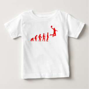 Lustige menschliche Evolution zum Basketballspiele Baby T-shirt