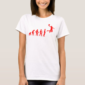 Lustige menschliche Evolution zum Basketballspiele T-Shirt