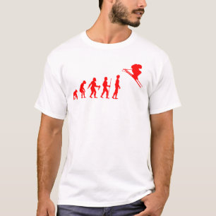 Lustige menschliche Evolution zum Skifahrer T-Shirt