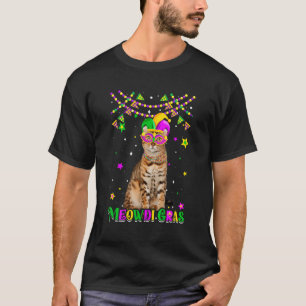 Lustige Meowdi Gras Bengalkatze Mardi Gras Karneva T-Shirt