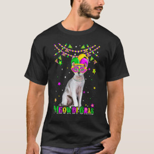Lustige Meowdi Gras Devon Rex Katze Mardi Gras Kar T-Shirt
