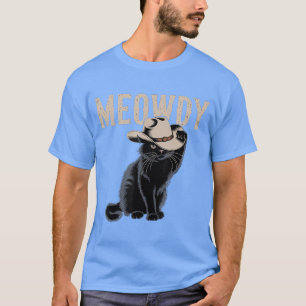 Lustige Meowdy Country-Musik Katze Cowboyhut Vinta T-Shirt