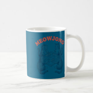 Lustige Meowjong-Katze spielt Mahjong Retro Kaffeetasse