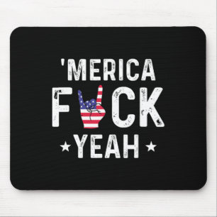 Lustige Merica Hot Dogs Bier Feuerwerk 4. Juli Mousepad