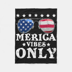 Lustige Merica Vibes Only Amerikanische Flagge Sin Fleecedecke