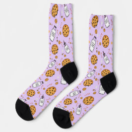 Lustige Milch- und Keksmuster-Weihnachtsfeiertage Socken