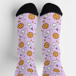 Lustige Milch- und Keksmuster-Weihnachtsfeiertage Socken