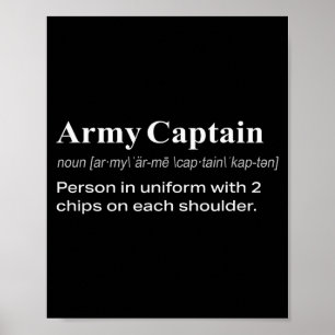 Lustige Militärarmee Kapitän Definition Geschenk Poster