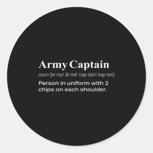 Lustige Militärarmee Kapitän Definition Geschenk Runder Aufkleber