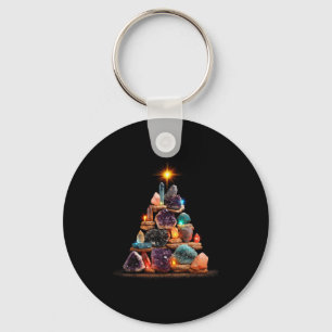 Lustige Mineralien Weihnachtsbaum Grafik Kristalle Schlüsselanhänger