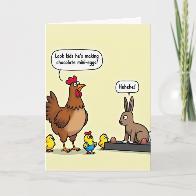 Lustige Mini-Eier-Szene Karte (Vorderseite)