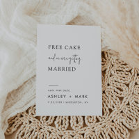 Lustige Minimalistische Schrift Gratis Torte Hochz