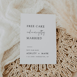 Lustige Minimalistische Schrift Gratis Torte Hochz Save The Date