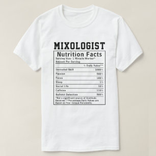 Lustige Mixologist Ernährungsfakten Cocktail Liebh T-Shirt