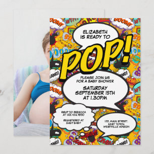 Lustige moderne Baby-Party-Comic-Foto, bereit zum Einladung