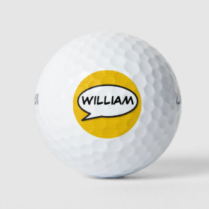 Lustige moderne personalisierte Comic-Book-Pop-Art Golfball