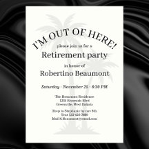 Lustige Moderne Raus Hier Palmenbaum Ruhestandsfei