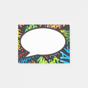 Lustige moderne Sprechblase aus Comic-Heften Post-it Klebezettel