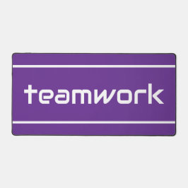 Lustige moderne weiße TEAMWORK-Streifen auf königl Schreibtischunterlage