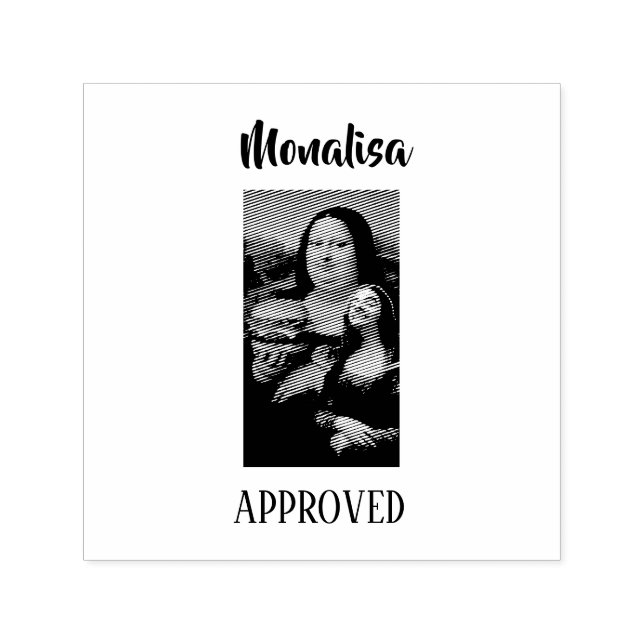 Lustige Mona Lisa Parodie Kunst & Herr Bin Permastempel (Design)