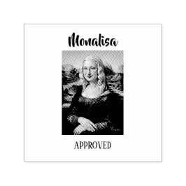 Lustige Mona Lisa Parodie Kunst Permastempel