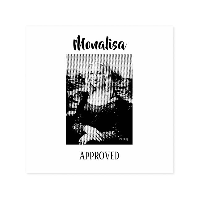 Lustige Mona Lisa Parodie Kunst Permastempel (Design)