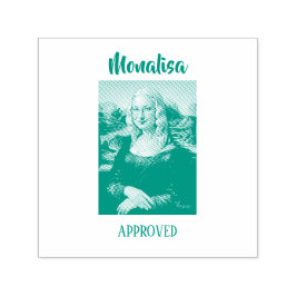 Lustige Mona Lisa Parodie Kunst Permastempel