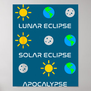 Lustige Mondfinsternis Sonnenfinsternis Apokalypse Poster