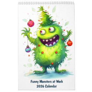Lustige Monster bei der Arbeit – Kinder 2026 Kalen Kalender