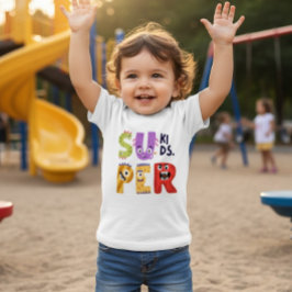 Lustige Monster-Buchstaben 'Super Kids'  Baby T-shirt