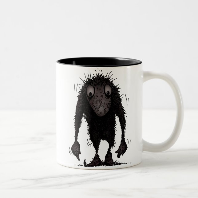 Lustige Monster-Schleppangel Zweifarbige Tasse (Rechts)