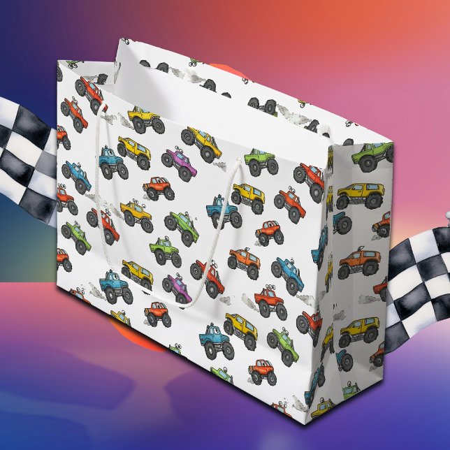 Lustige Monster-Trucks Geburtstag  Große Geschenktüte (Von Creator hochgeladen)
